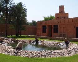 It also has a pool of water outside the courtyard.